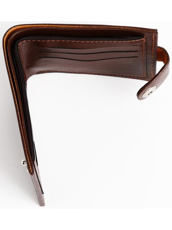 Портмоне мужское на магните, отдел для купюр, для карт, для монет, цвет коричневый