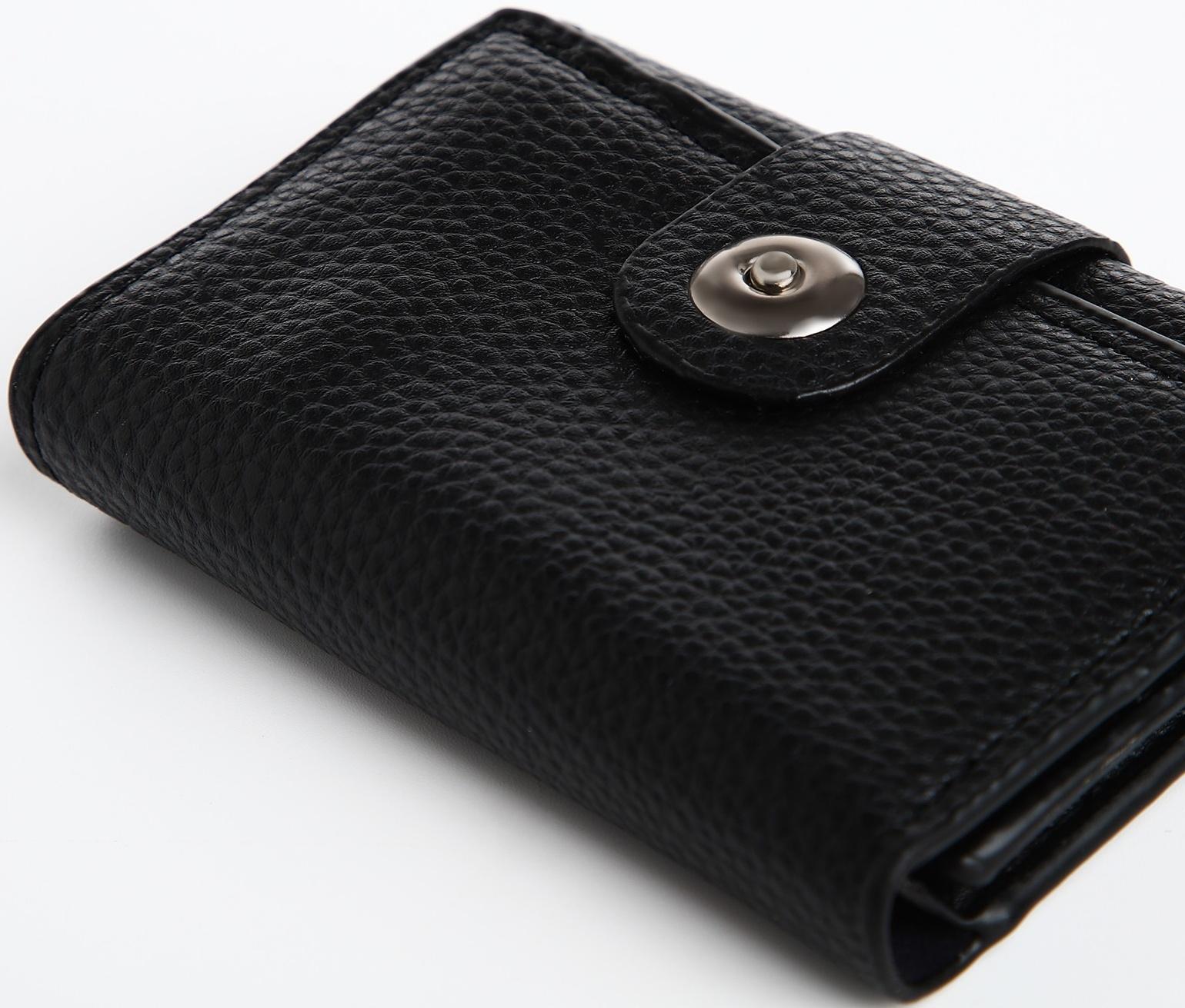 Портмоне мужское на магните, отдел для купюр, для карт, для монет, цвет чёрный