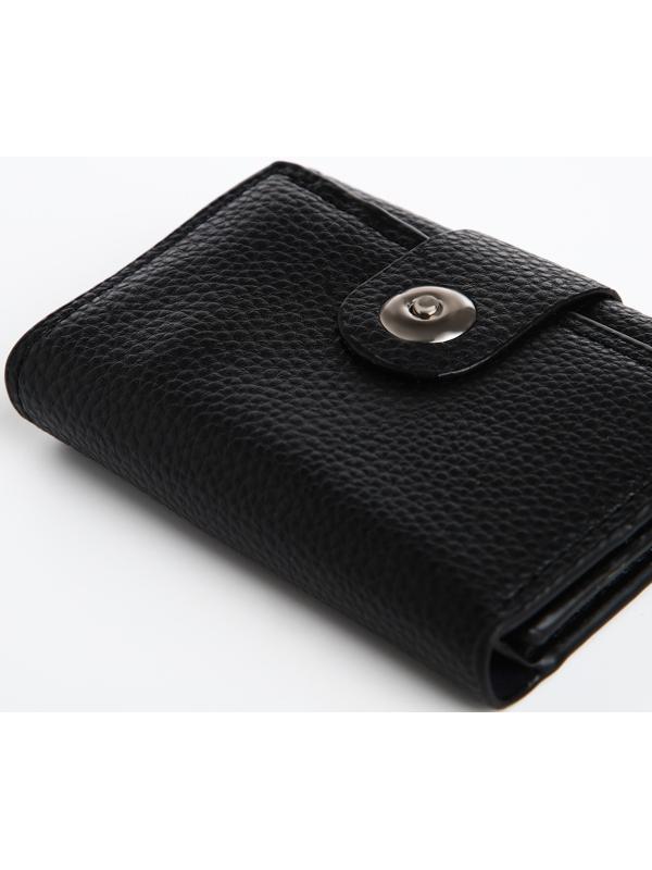 Портмоне мужское на магните, отдел для купюр, для карт, для монет, цвет чёрный