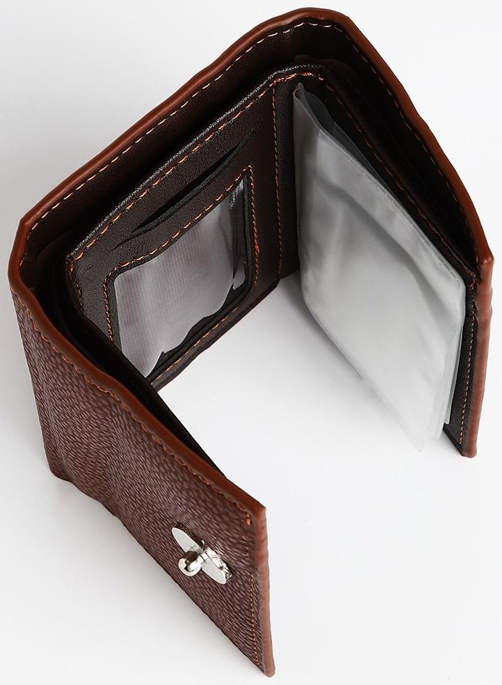Портмоне мужское на магните, отдел для купюр, для карт, для монет, цвет коричневый