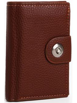 Портмоне мужское на магните, отдел для купюр, для карт, для монет, цвет коричневый