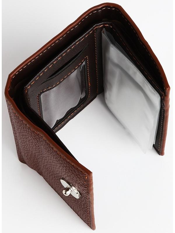 Портмоне мужское на магните, отдел для купюр, для карт, для монет, цвет коричневый