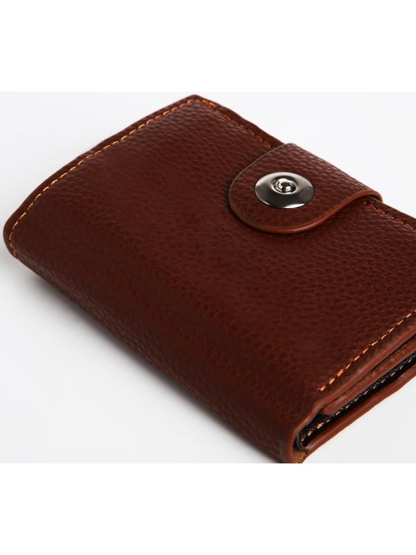 Портмоне мужское на магните, отдел для купюр, для карт, для монет, цвет коричневый