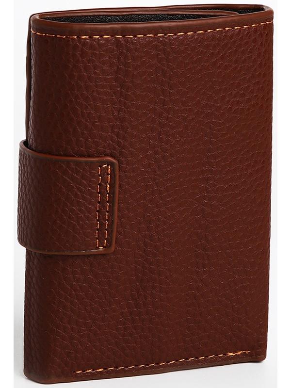 Портмоне мужское на магните, отдел для купюр, для карт, для монет, цвет коричневый