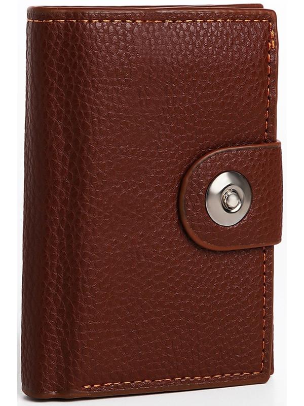 Портмоне мужское на магните, отдел для купюр, для карт, для монет, цвет коричневый