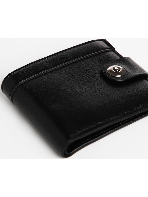 Портмоне мужское на магните, отдел для купюр, для карт, для монет, цвет черный