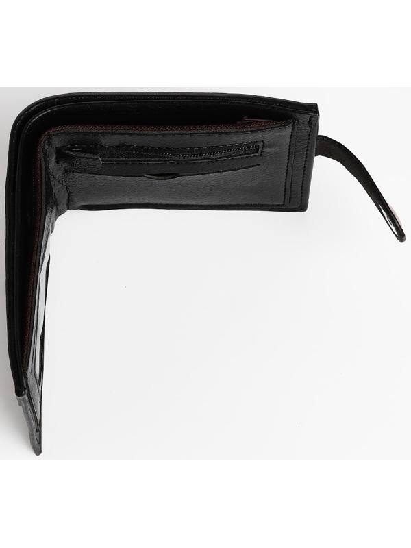 Портмоне мужское на магните, отдел для купюр, для карт, для монет, цвет черный