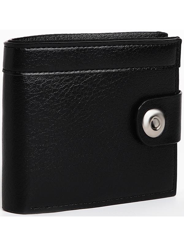 Портмоне мужское на магните, отдел для купюр, для карт, для монет, цвет черный