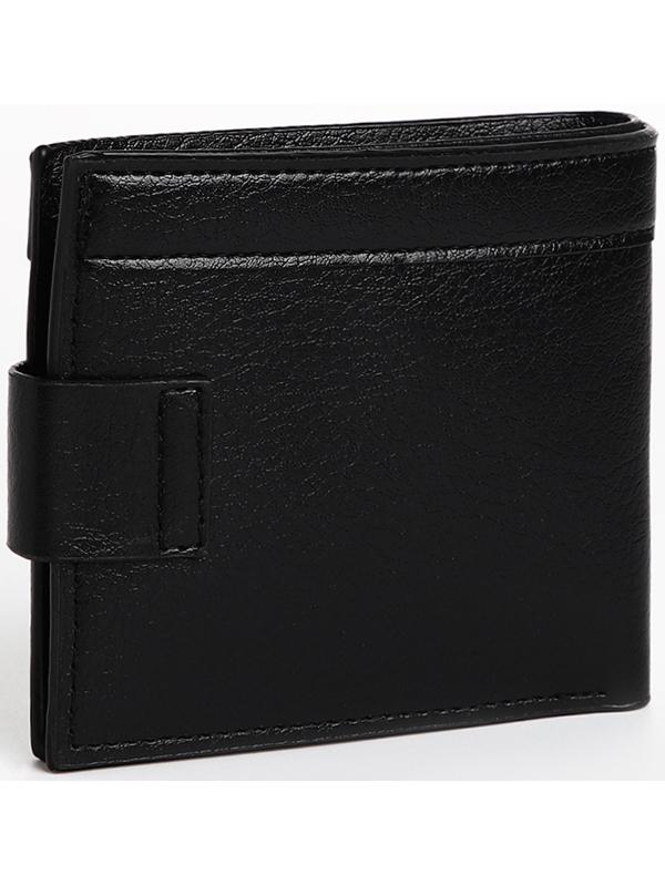 Портмоне мужское на магните, отдел для купюр, для карт, для монет, цвет черный