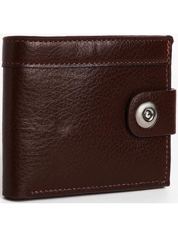 Портмоне мужское на магните, отдел для купюр, для карт, для монет, цвет коричневый