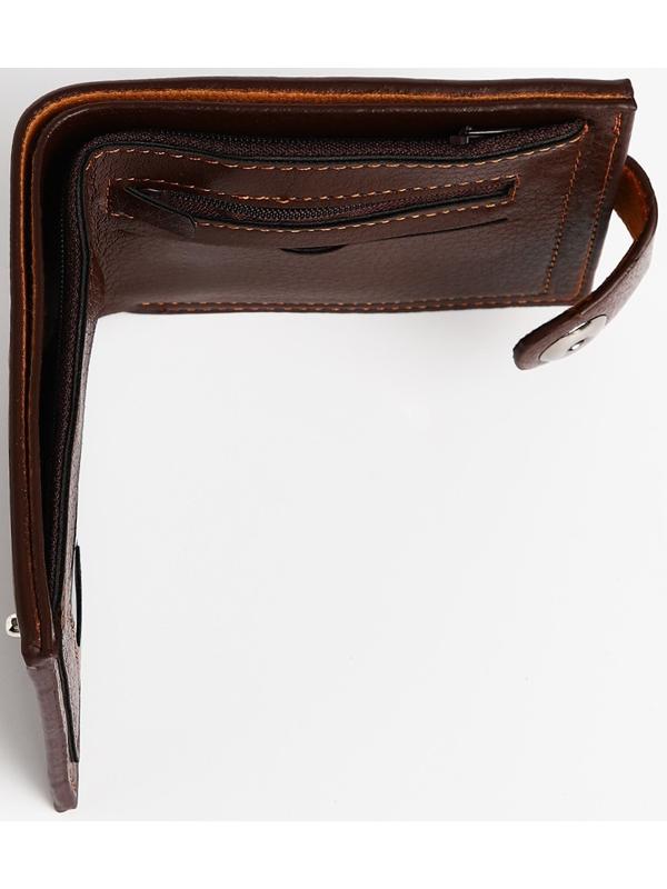 Портмоне мужское на магните, отдел для купюр, для карт, для монет, цвет коричневый