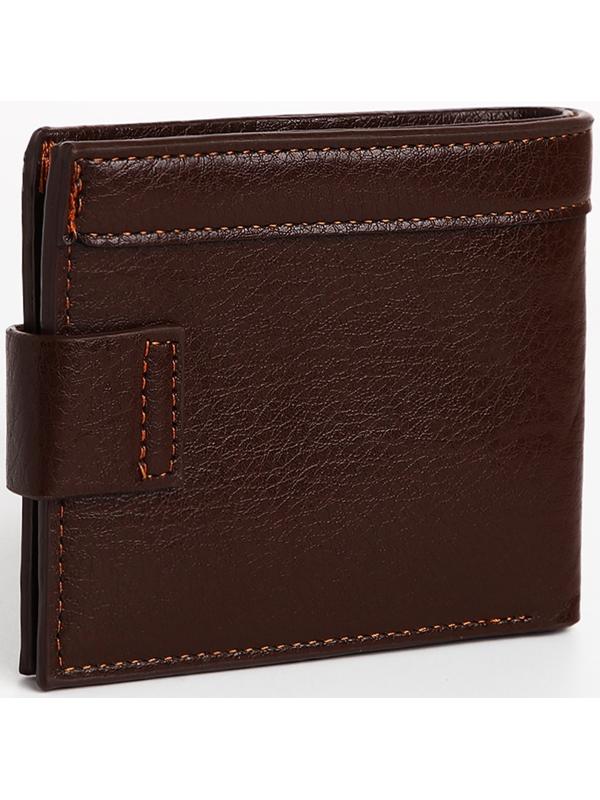 Портмоне мужское на магните, отдел для купюр, для карт, для монет, цвет коричневый