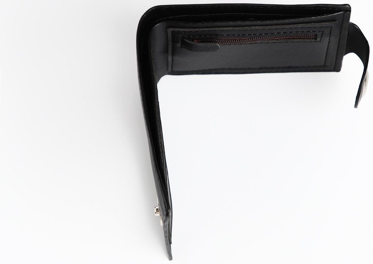 Портмоне мужское на магните, отдел для купюр, для карт, для монет, цвет чёрный