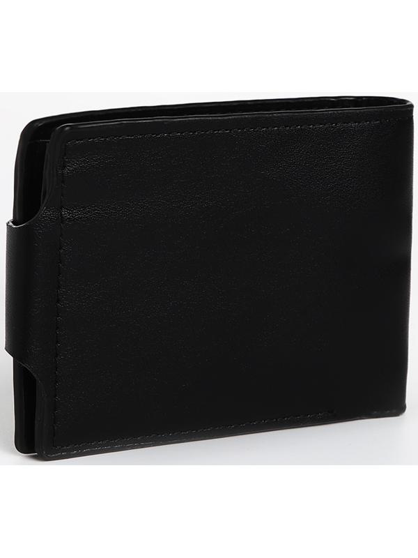 Портмоне мужское на магните, отдел для купюр, для карт, для монет, цвет чёрный