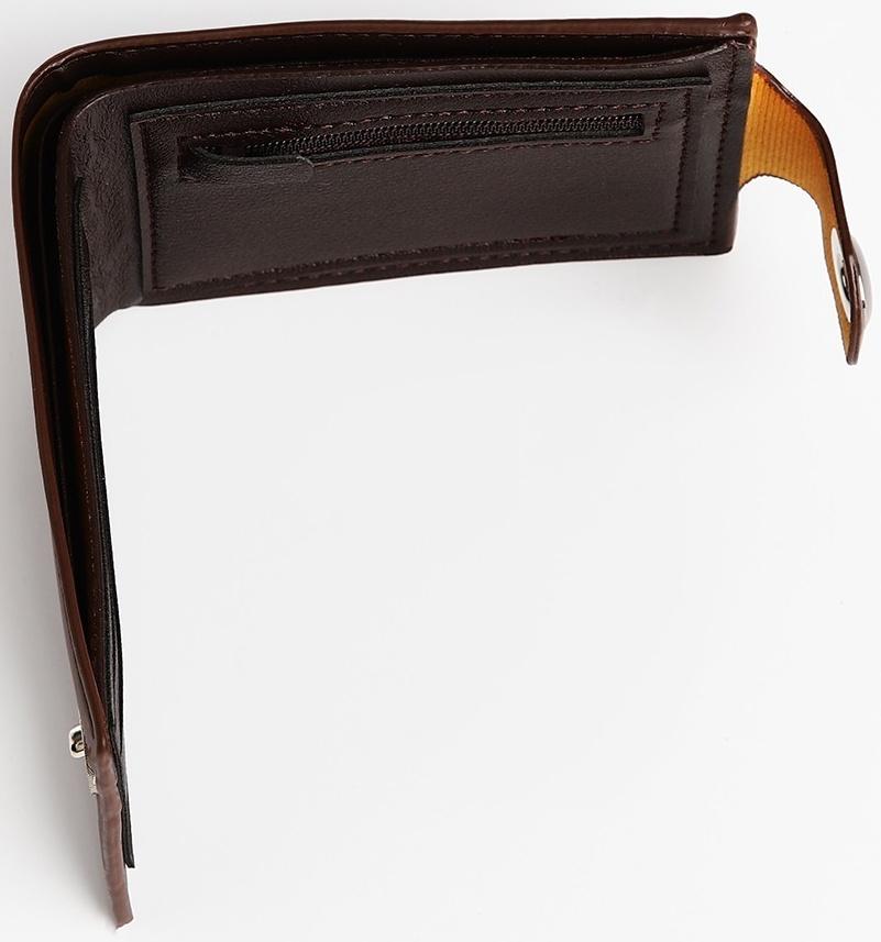 Портмоне мужское на магните, отдел для купюр, для карт, для монет, цвет коричневый