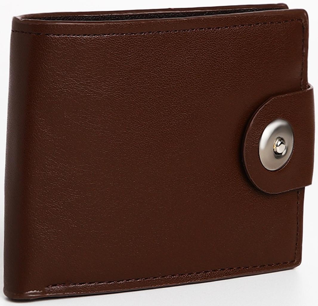 Портмоне мужское на магните, отдел для купюр, для карт, для монет, цвет коричневый