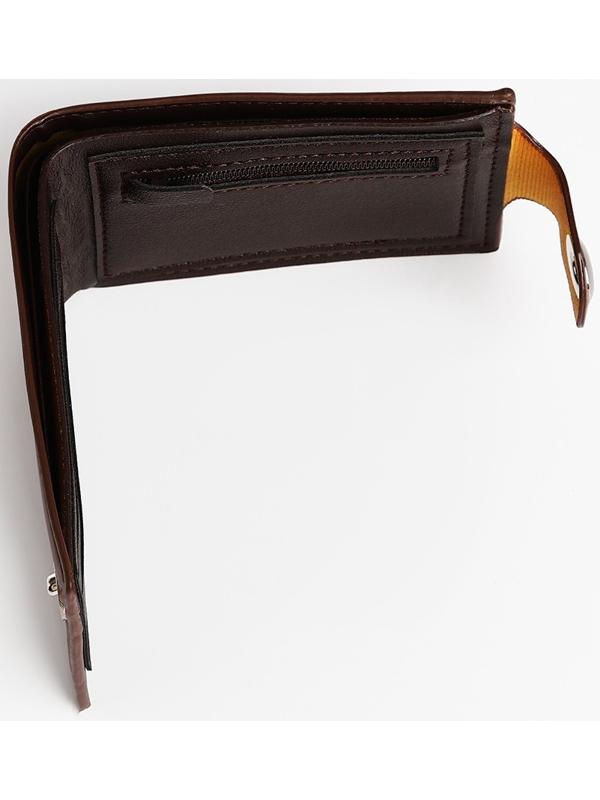 Портмоне мужское на магните, отдел для купюр, для карт, для монет, цвет коричневый