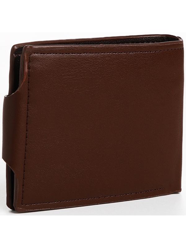 Портмоне мужское на магните, отдел для купюр, для карт, для монет, цвет коричневый