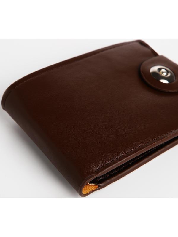 Портмоне мужское на магните, отдел для купюр, для карт, для монет, цвет коричневый