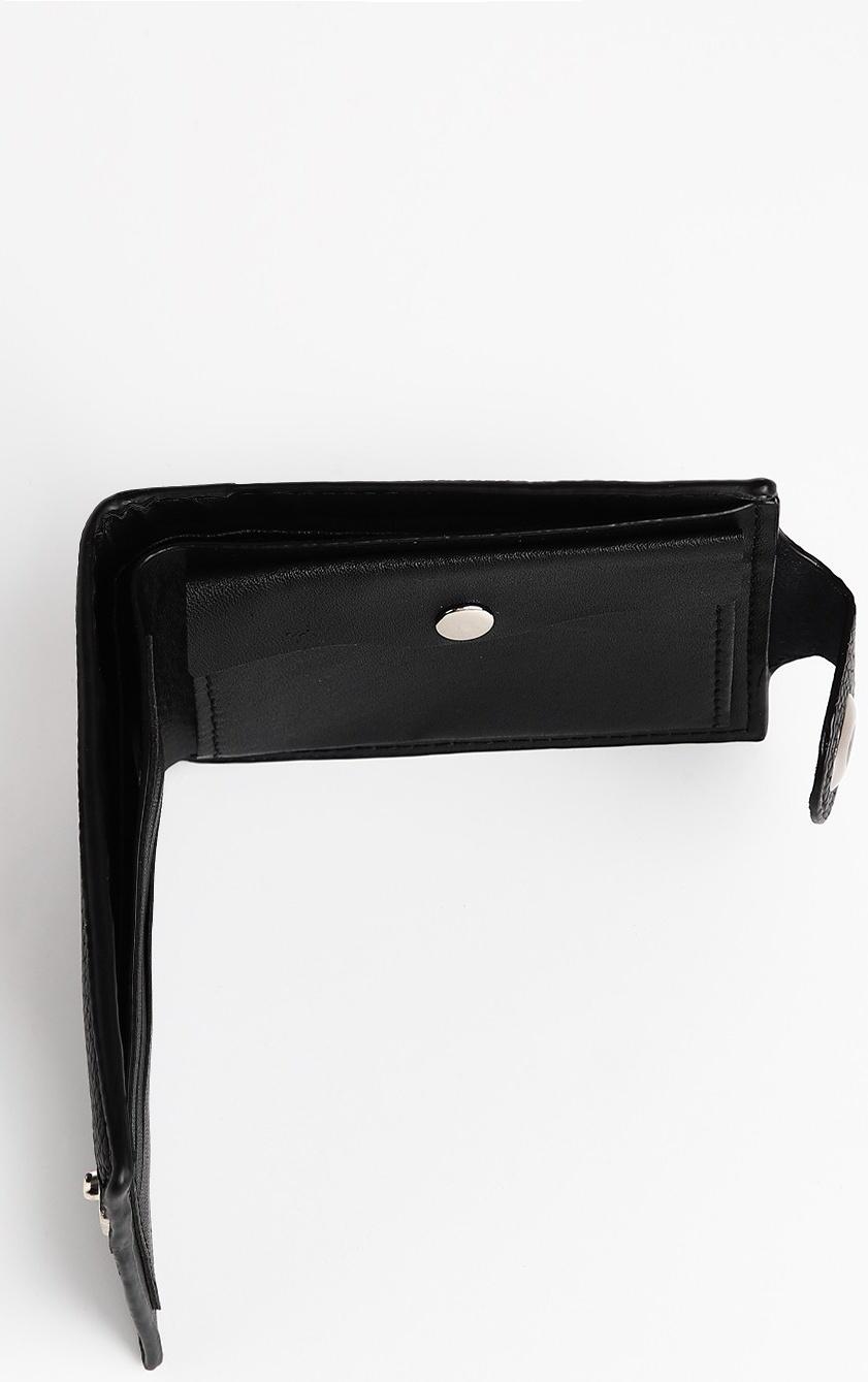 Портмоне мужское на магните, отдел для купюр, для карт, для монет, цвет чёрный