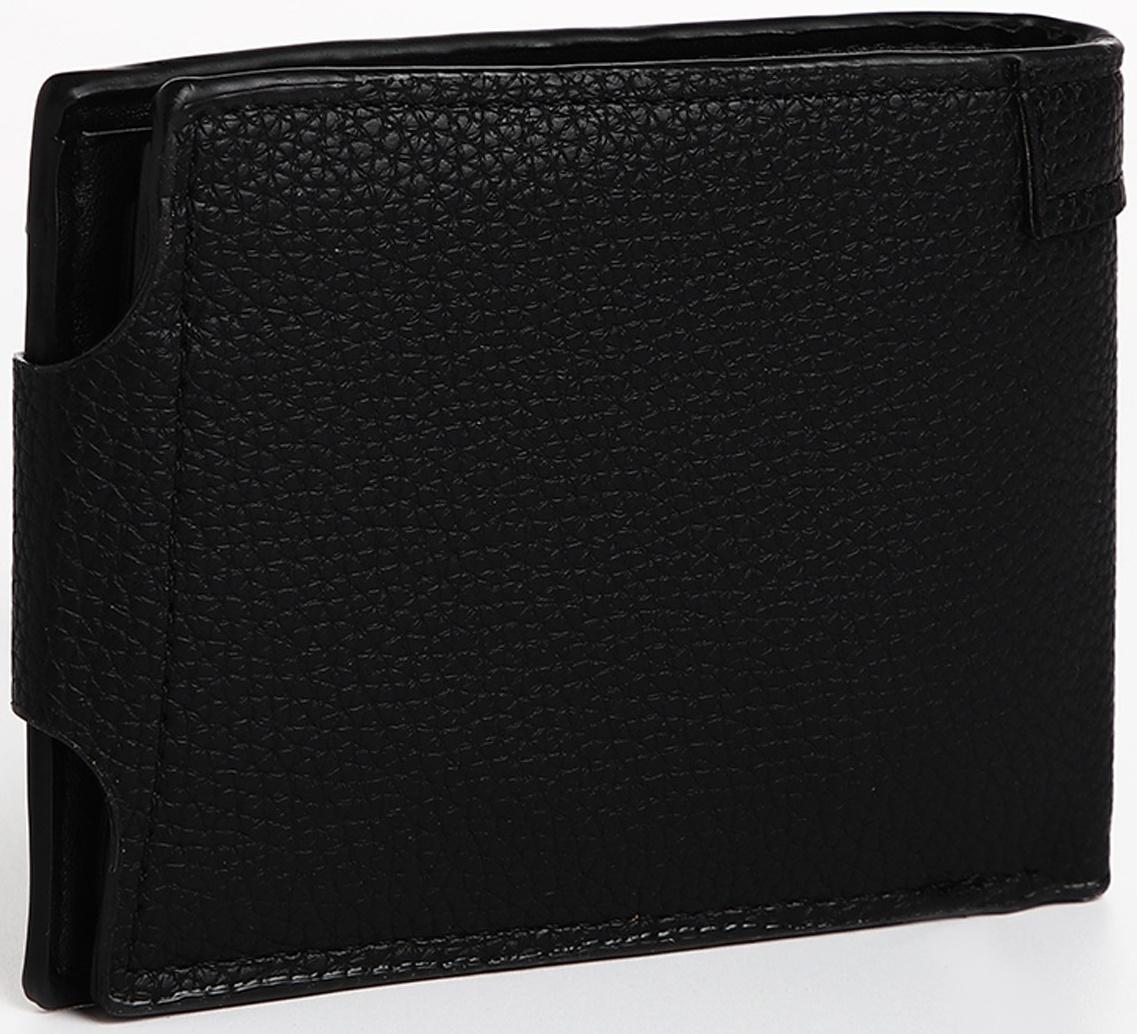 Портмоне мужское на магните, отдел для купюр, для карт, для монет, цвет чёрный