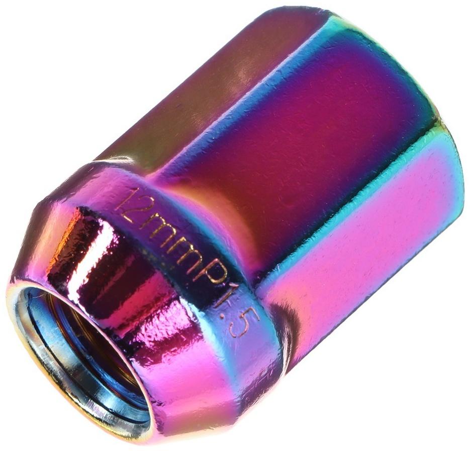 Гайка колесная M12X1.5, высота 35 мм, ключ 19 мм, радужный титан, фасовка 20 шт