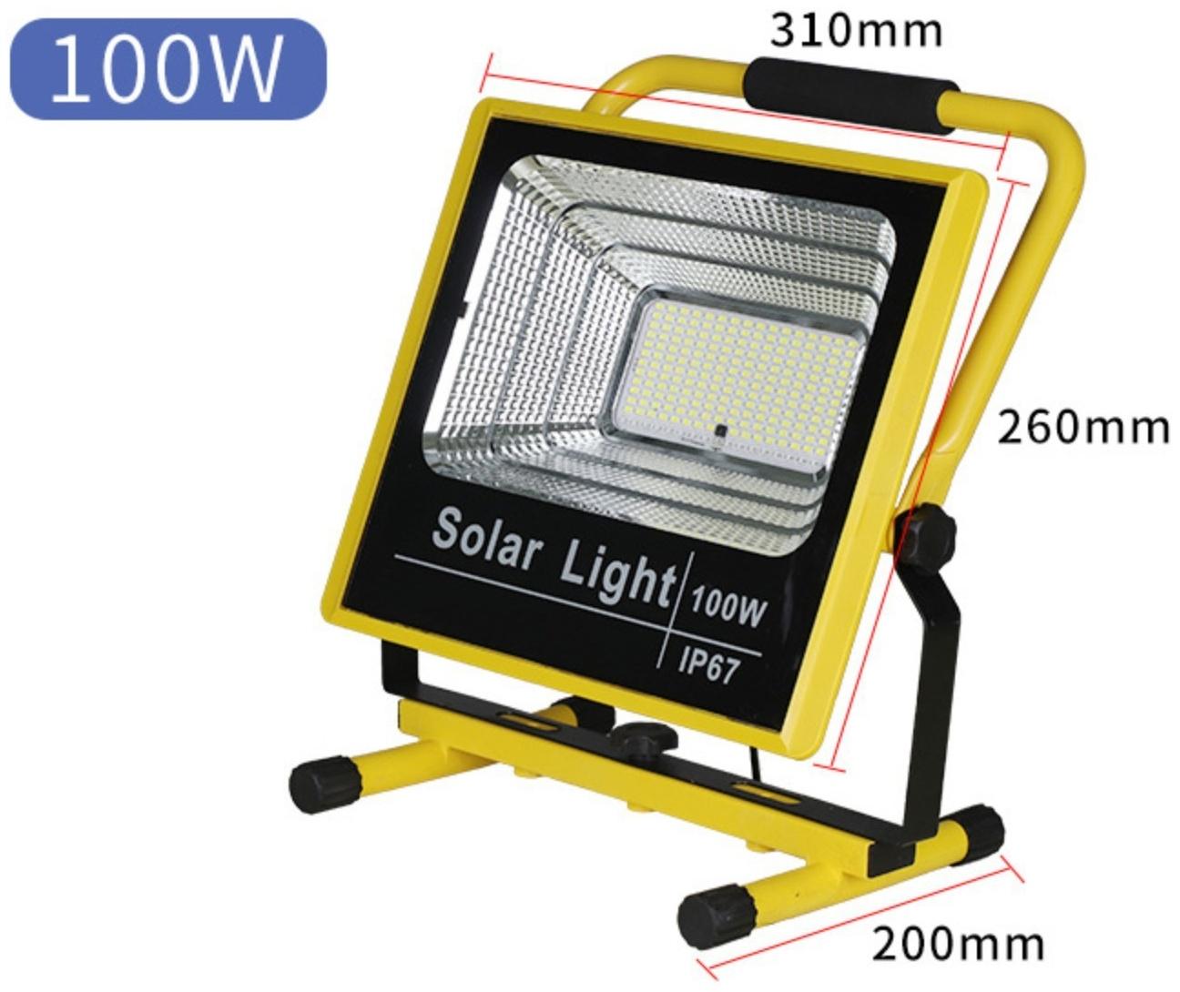 Фонарь-прожектор аккумуляторный, 100 Вт, 15000 мАч, IP67, 10 режимов работы, 26 х 31 см