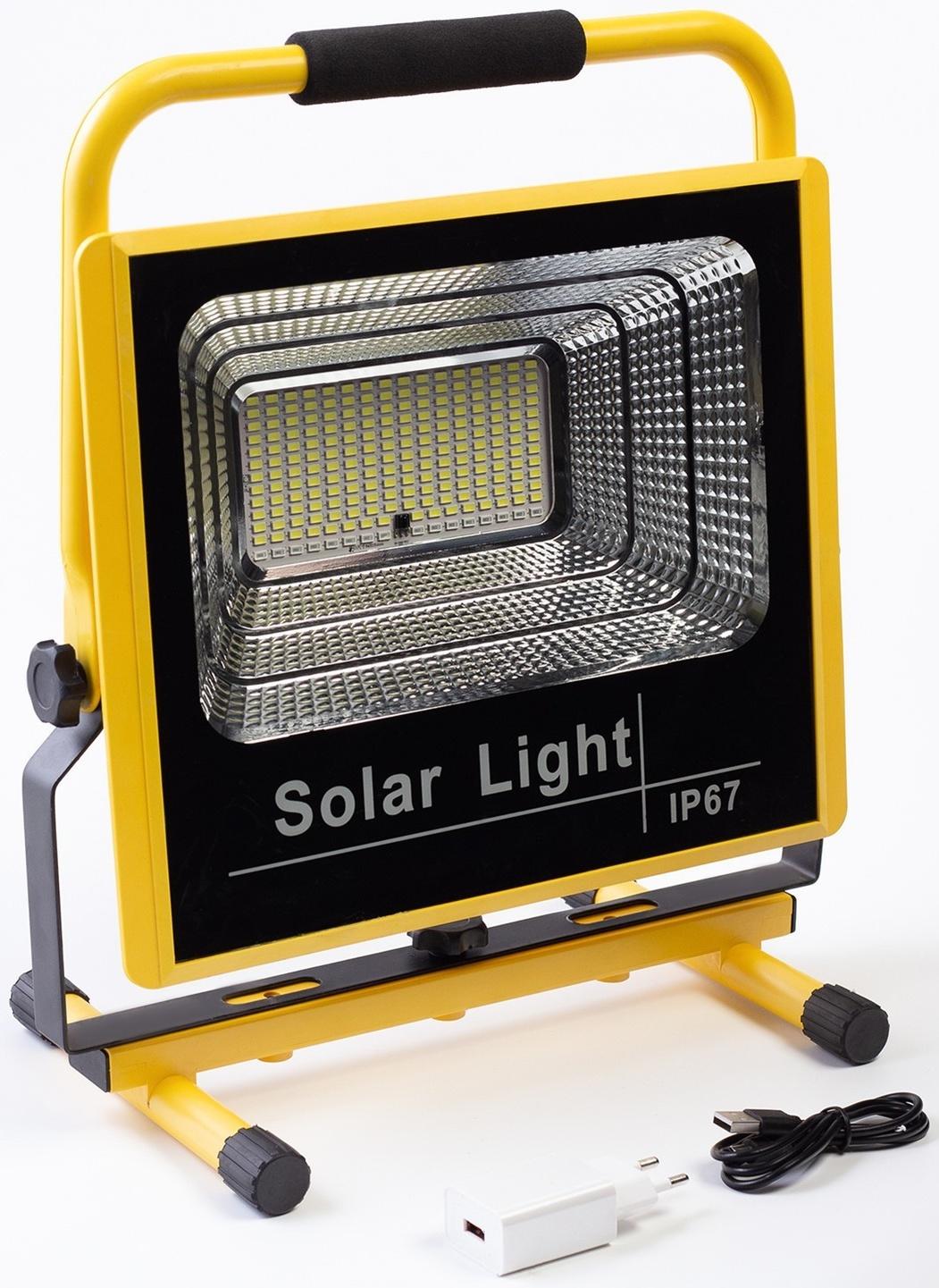 Фонарь-прожектор аккумуляторный, переносной 200 Вт, 20000 мАч, IP67, 12 ч работы, 28 х 34 см   97601