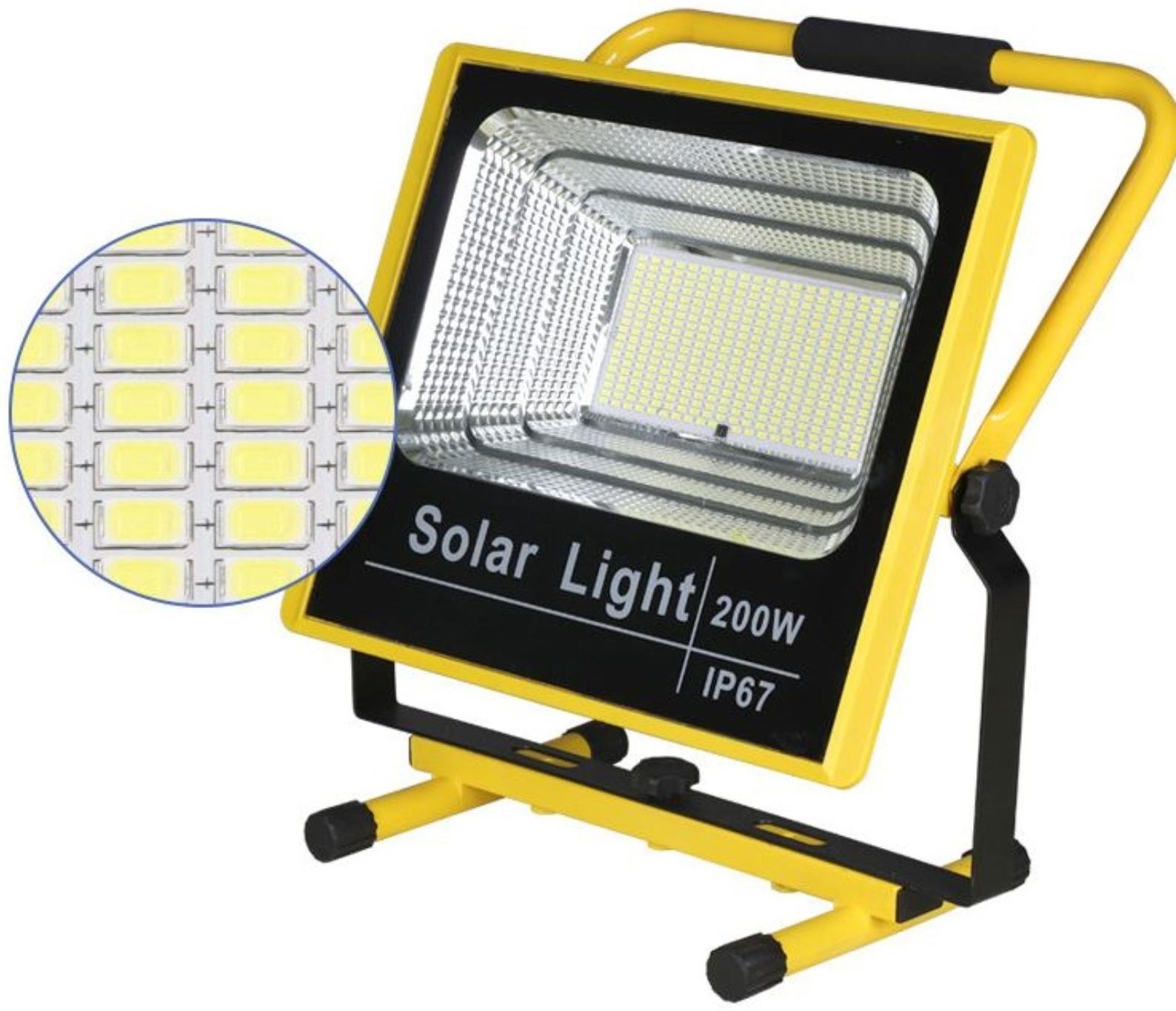 Фонарь-прожектор аккумуляторный, переносной 200 Вт, 20000 мАч, IP67, 12 ч работы, 28 х 34 см   97601