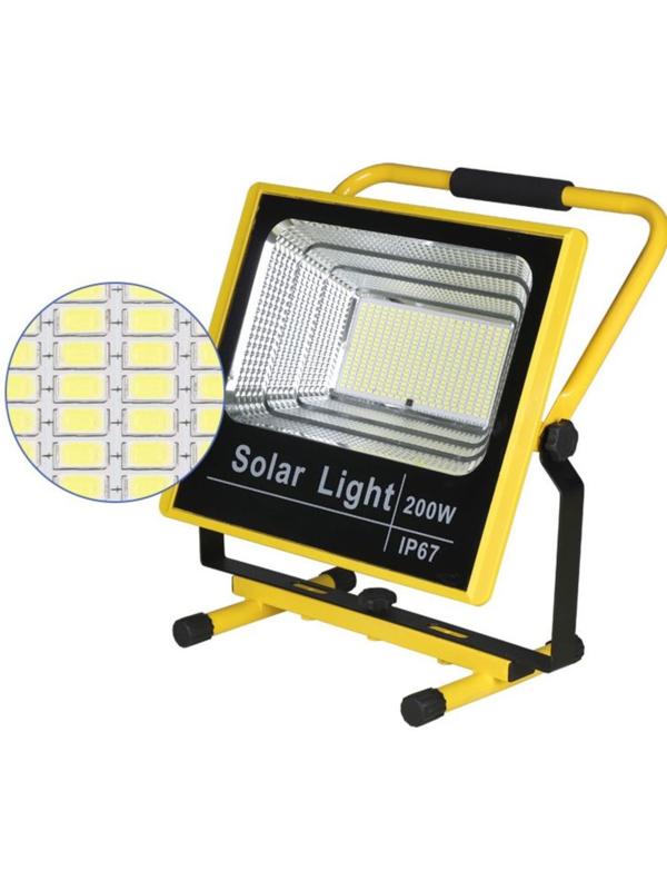 Фонарь-прожектор аккумуляторный, переносной 200 Вт, 20000 мАч, IP67, 12 ч работы, 28 х 34 см   97601