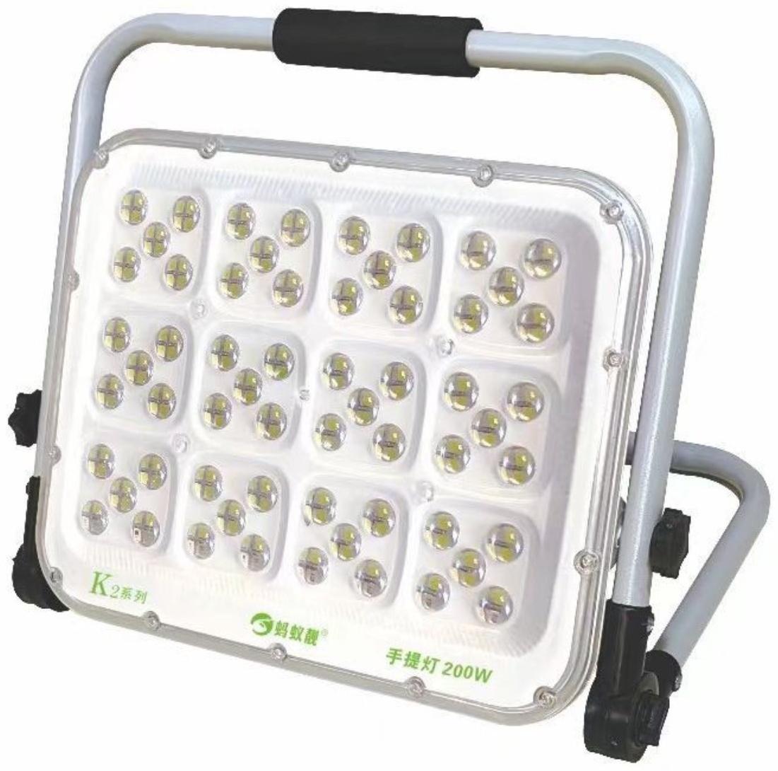 Фонарь рабочий аккумуляторный, 200 Вт, 15000 мАч, 7200 лм, диод 2835, IP65, 19 х 24.5 х 5 см   98241