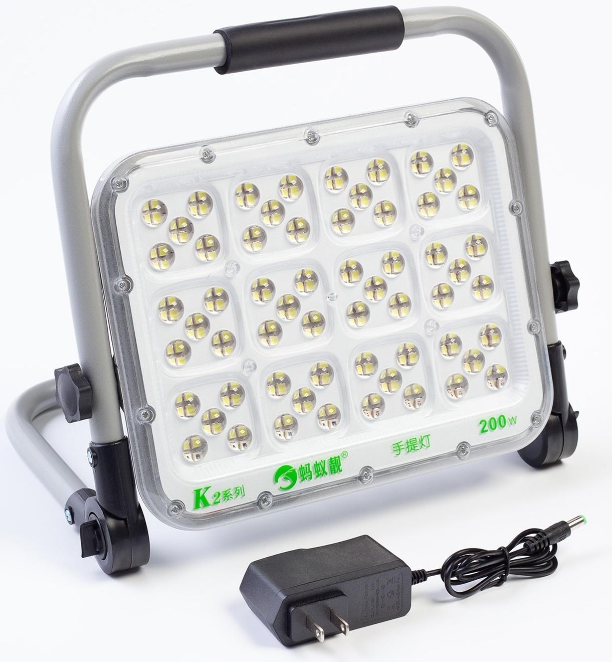 Фонарь рабочий аккумуляторный, 200 Вт, 15000 мАч, 7200 лм, диод 2835, IP65, 19 х 24.5 х 5 см   98241