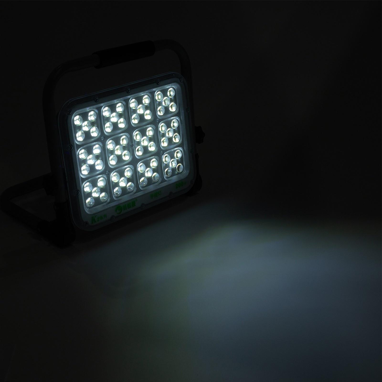 Фонарь рабочий аккумуляторный, 200 Вт, 15000 мАч, 7200 лм, диод 2835, IP65, 19 х 24.5 х 5 см   98241