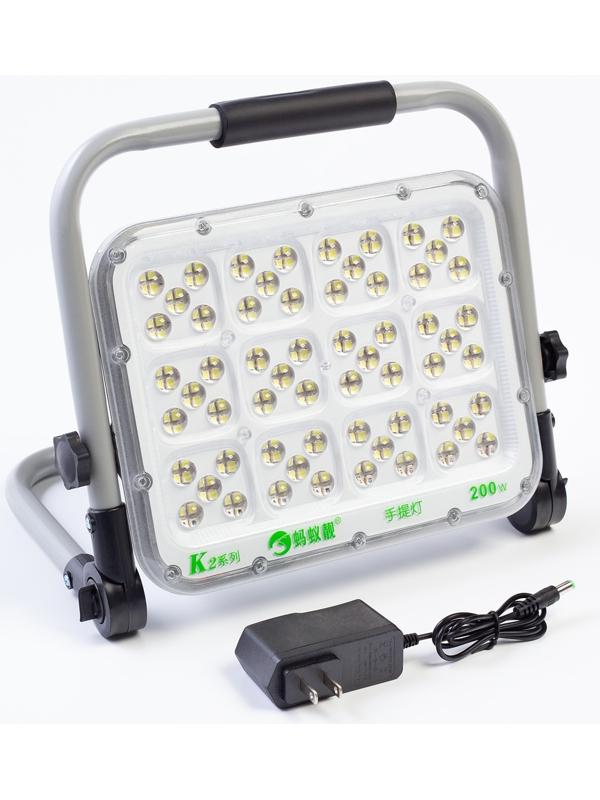 Фонарь рабочий аккумуляторный, 200 Вт, 15000 мАч, 7200 лм, диод 2835, IP65, 19 х 24.5 х 5 см   98241