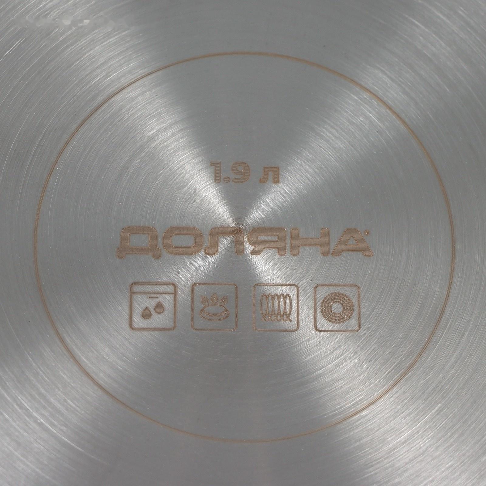 Кастрюля из нержавеющей стали «Грейт», с крышкой, 1,9 л, ТРС, индукция