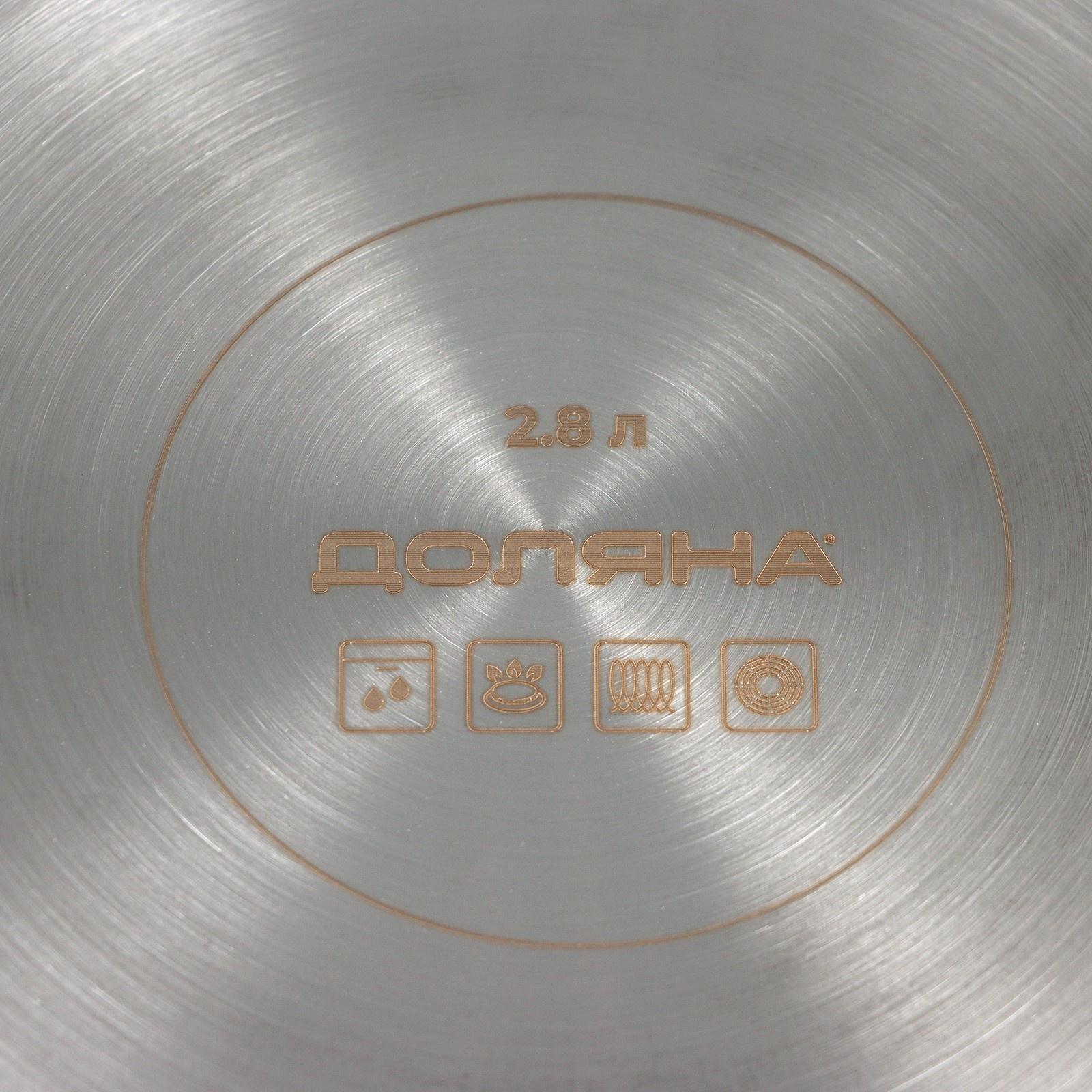 Кастрюля из нержавеющей стали «Грейт», с крышкой, 2,8 л, ТРС, индукция