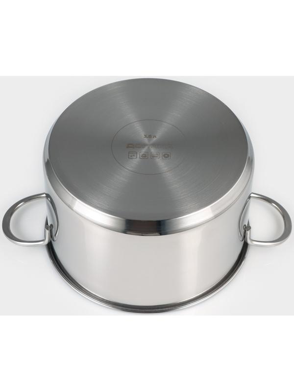 Кастрюля из нержавеющей стали «Грейт», с крышкой, 3,6 л, ТРС, индукция