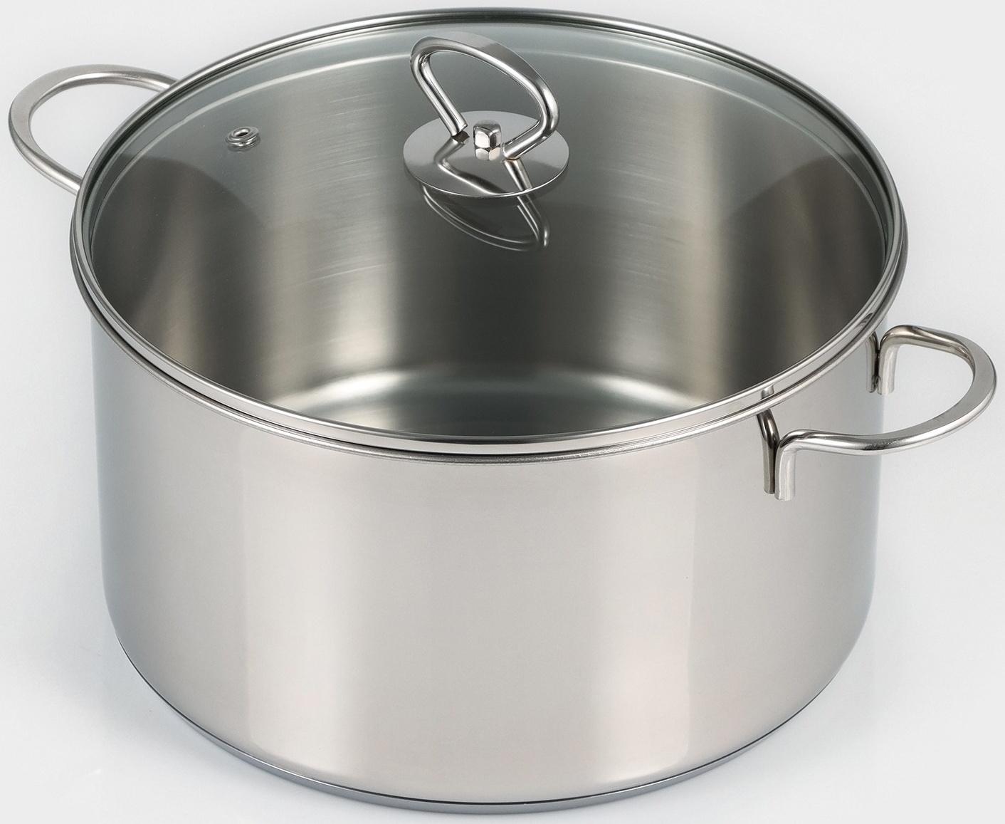 Кастрюля из нержавеющей стали «Грейт», с крышкой, 5,7 л, ТРС, индукция