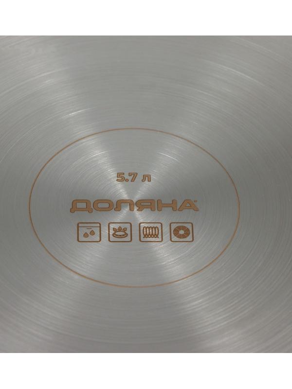 Кастрюля из нержавеющей стали «Грейт», с крышкой, 5,7 л, ТРС, индукция