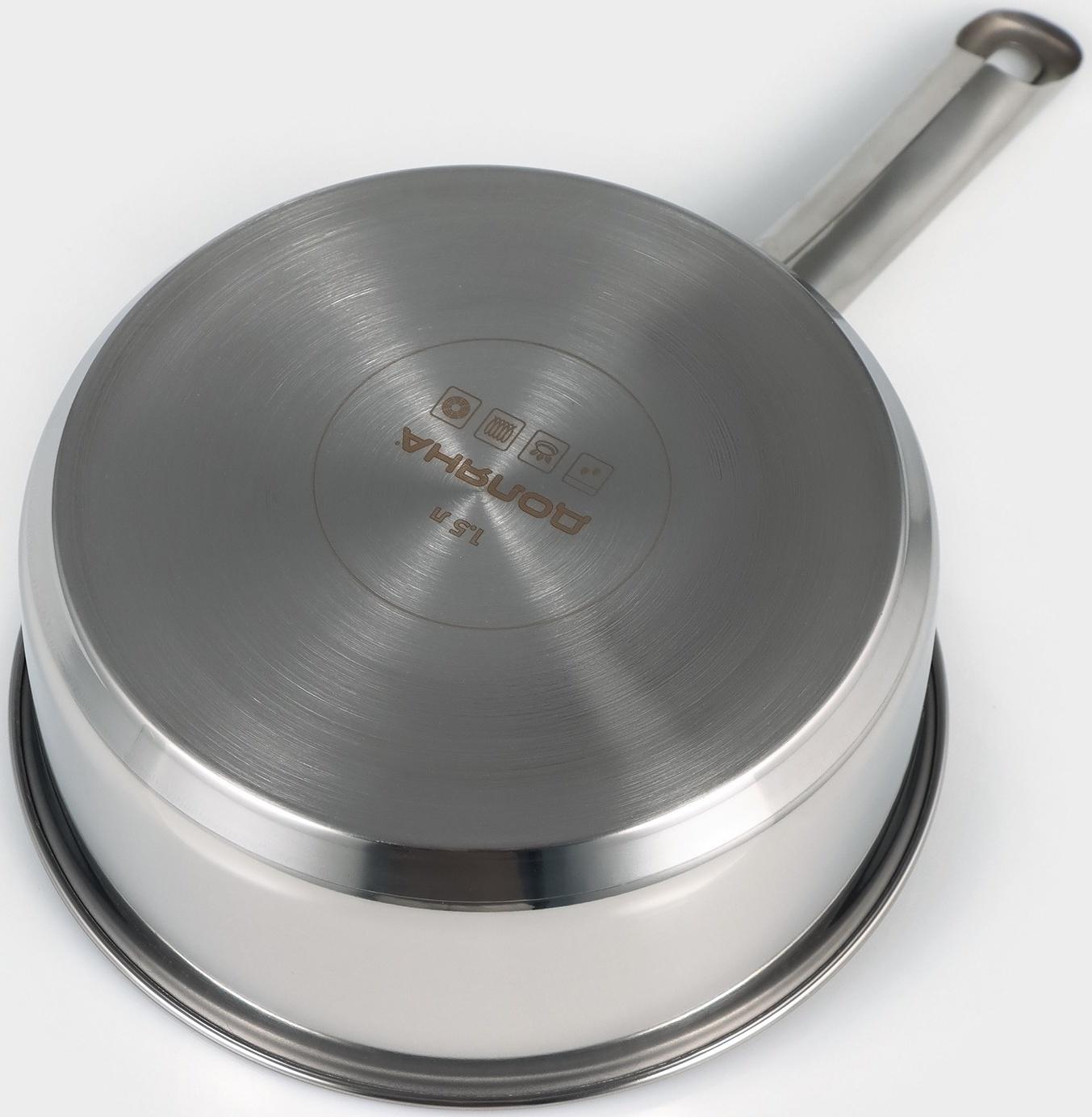 Кастрюля-сотейник из нержавеющей стали «Грейт», 1,5 л, ТРС, индукция