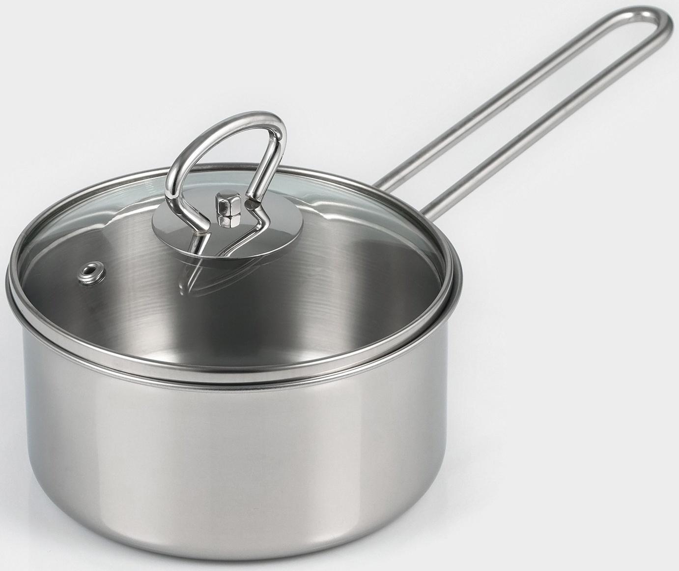 Ковш из нержавеющей стали «Грейт», 0,9 л, с крышкой, индукция