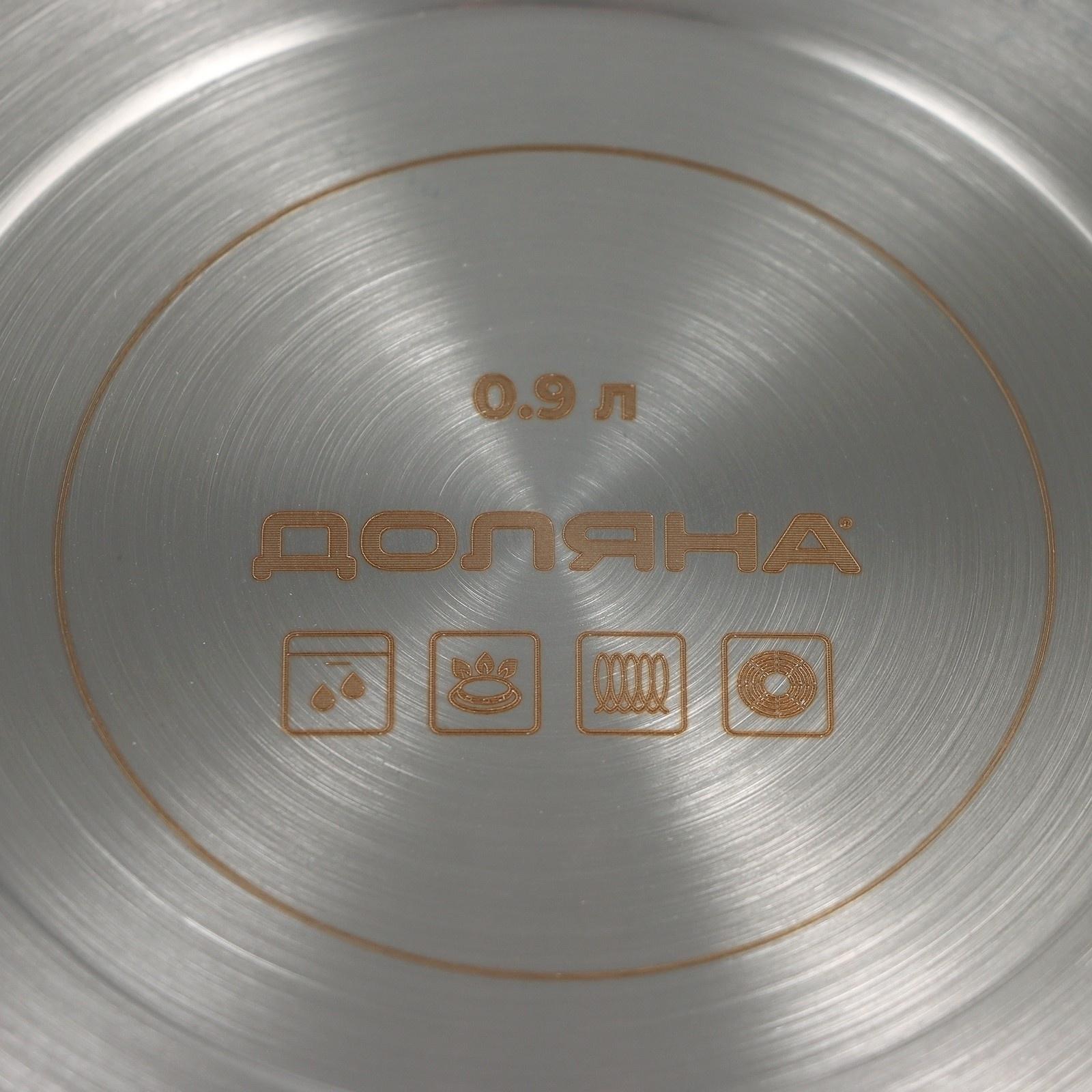 Ковш из нержавеющей стали «Грейт», 0,9 л, с крышкой, индукция