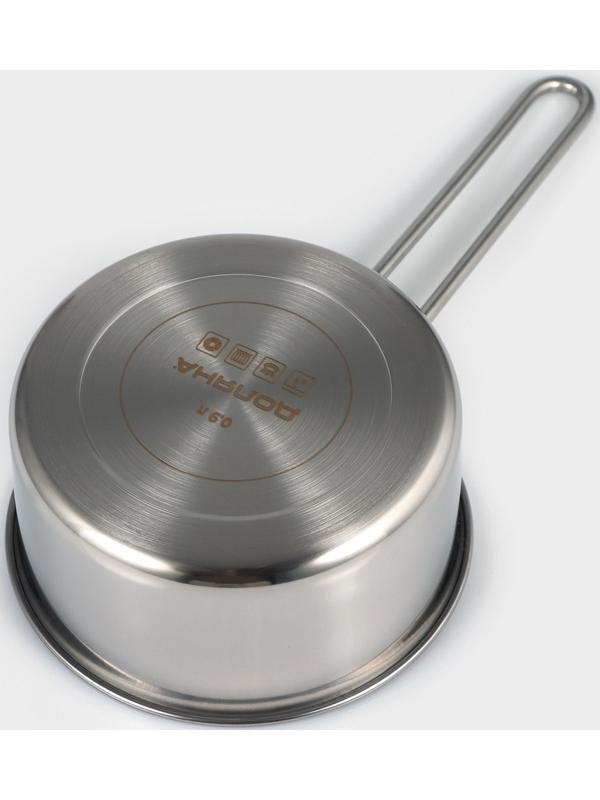 Ковш из нержавеющей стали «Грейт», 0,9 л, с крышкой, индукция