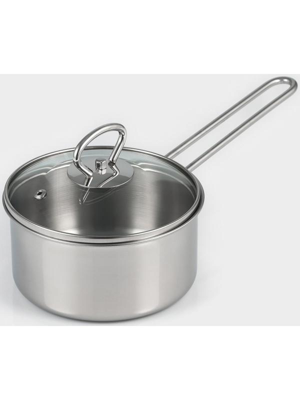 Ковш из нержавеющей стали «Грейт», 0,9 л, с крышкой, индукция