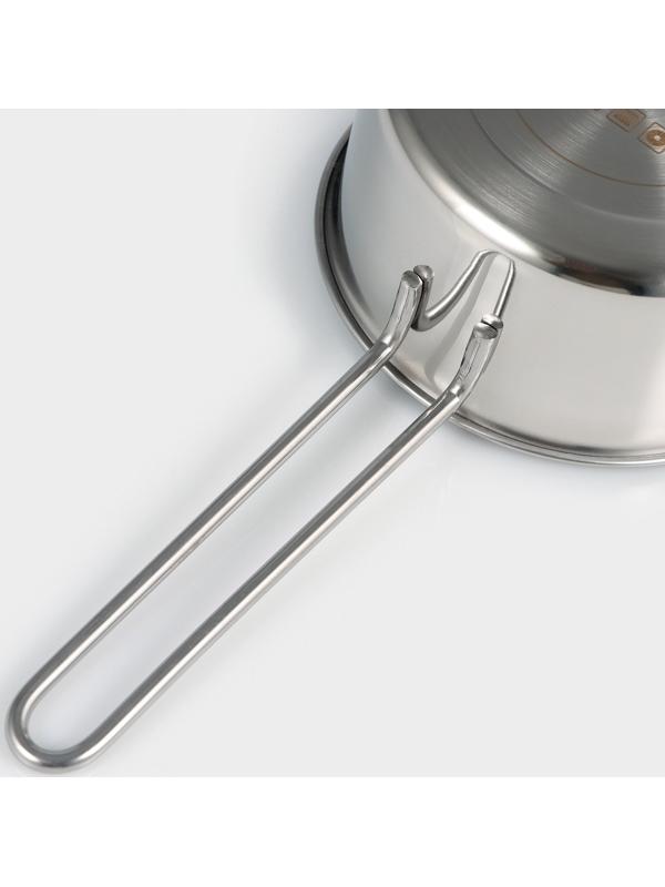 Ковш из нержавеющей стали «Грейт», 0,9 л, с крышкой, индукция