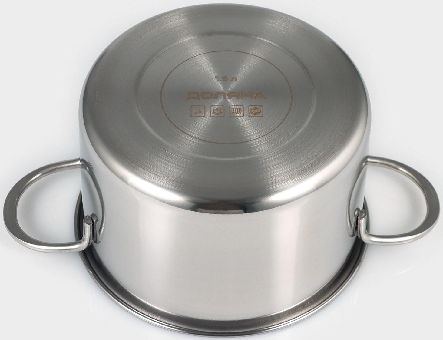 Кастрюля из нержавеющей стали «Грейт», 1,9 л, с крышкой, индукция
