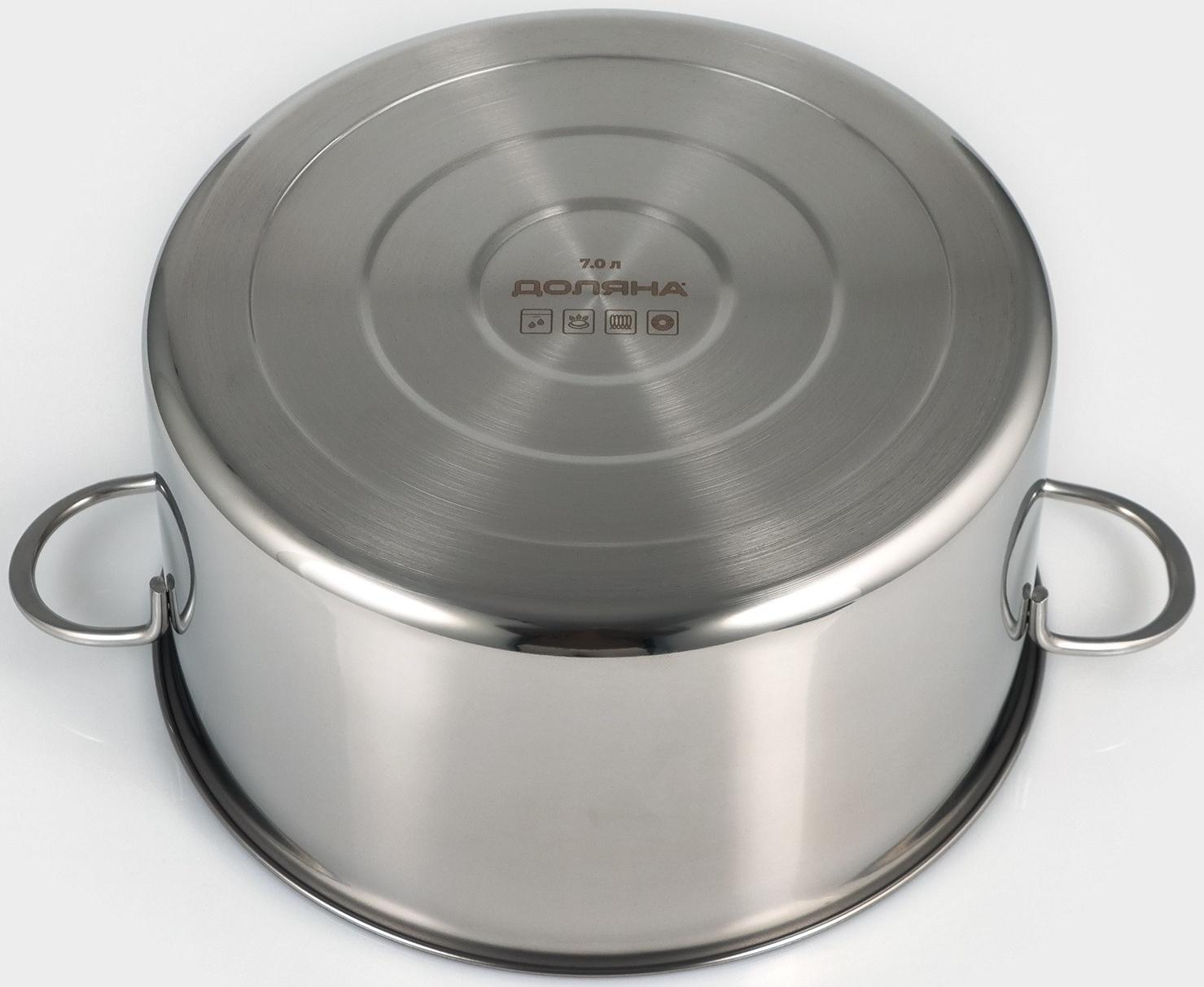 Кастрюля из нержавеющей стали «Грейт», 7 л, с крышкой, индукция