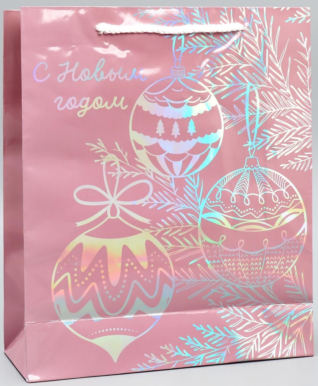 Пакет голографический «Игрушки», M 26 × 30 × 9 см