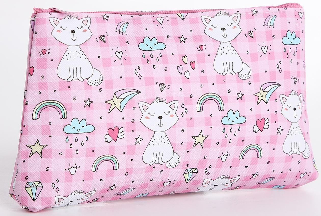 Косметичка на молнии, цвет розовый