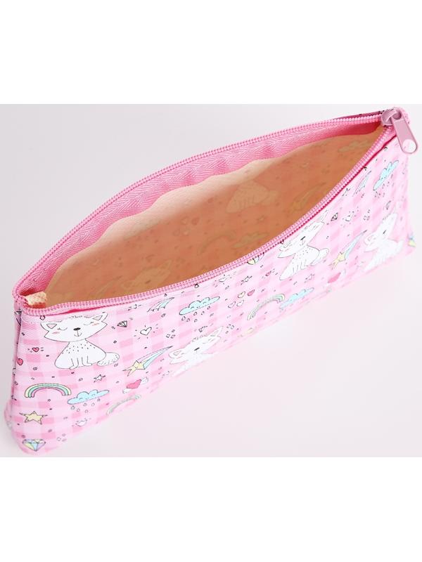 Косметичка на молнии, цвет розовый
